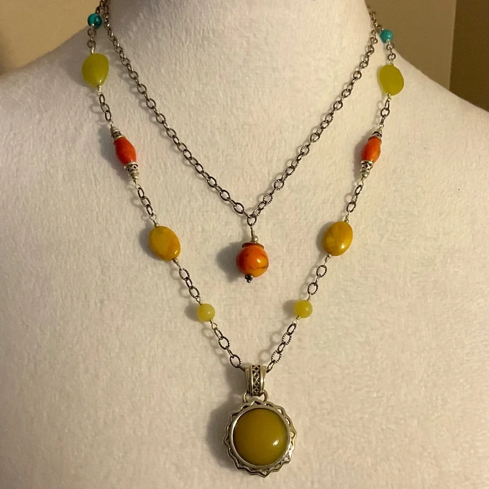 Studio Barse Double Strand Multi GemStone Necklace